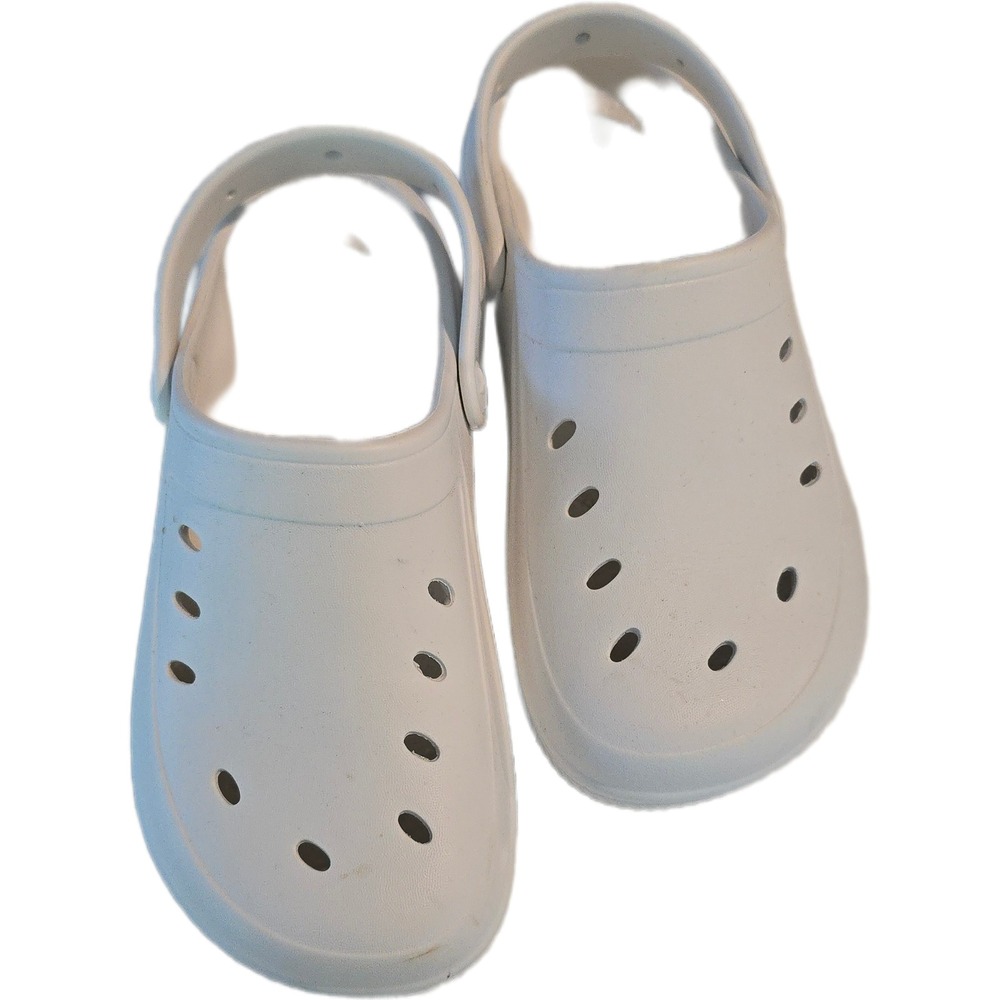 White Rubber Clogs Slip On Water Shoes Ventilated Garden Mules Size 7/8 - Picture 6 of 6